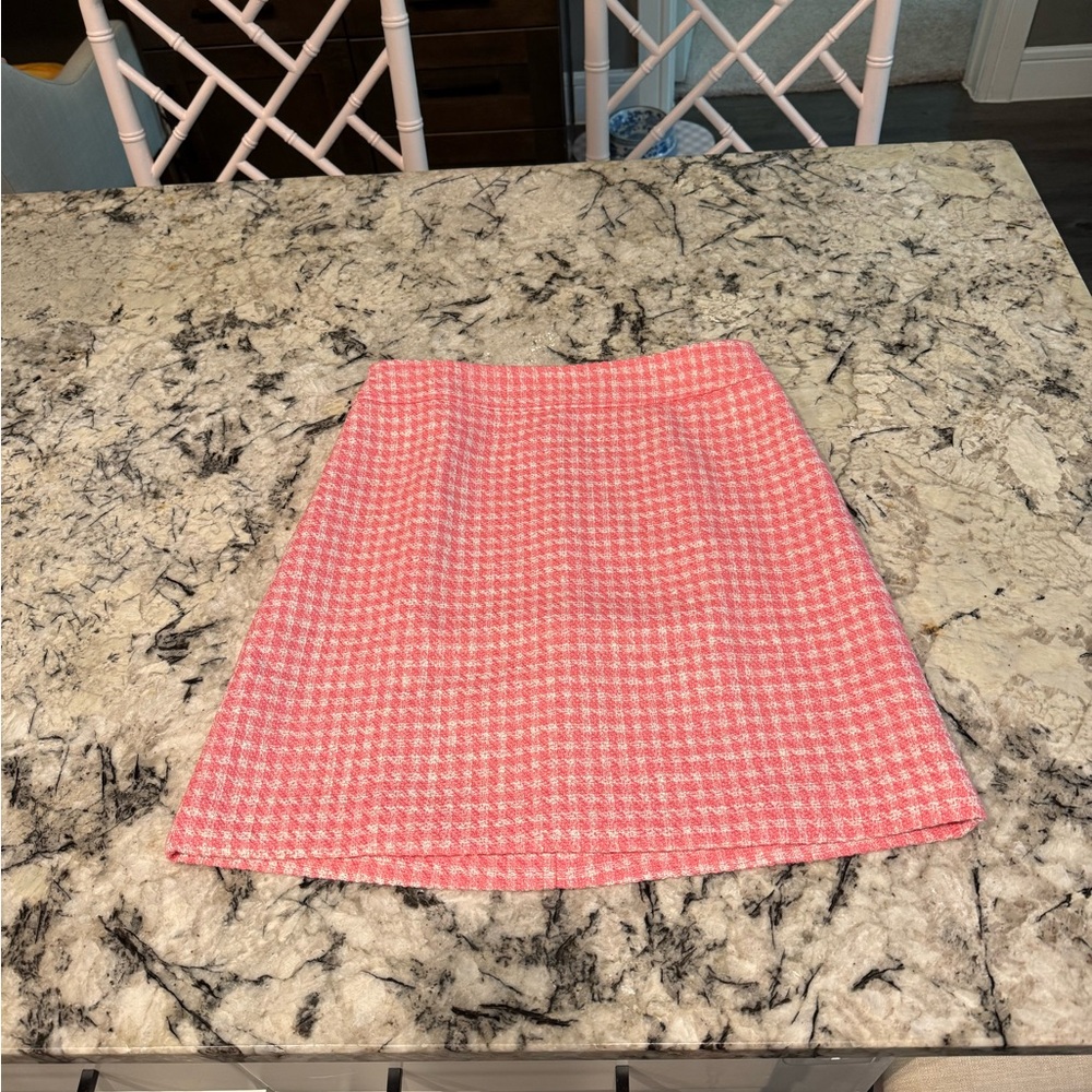 NWT J Crew Pink Houndstooth Skirt